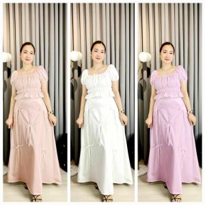 Summer Beach Casual  Boho Plain  Color A-line Ribbon  Midi Skirt    - xs to large - classy and elegant - timeless classic  - timeless piece - casual office or party - classic piece - super kapal ng tela - hindi kayo magsisi - our aim is to produce quali