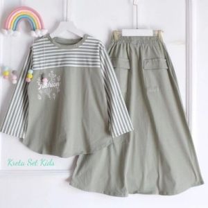 KRETA SET KIDS SETELAN ROK ANAK PEREMPUAN BAJU MUSLIM ANAK TERBARU USIA 3-11 THN