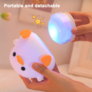 Adorable Silicone Duck Night Light for Kids Bedroom Soft Light Eye Care Atmosphere Decor