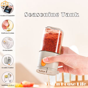 Vision Japanese Quantitative Seasoning Tank 0.5g Per Press Salt Pepper Shaker Double Mouth Pepper Powder Seasoning Bottle Moisture-proof Spice Dispenser