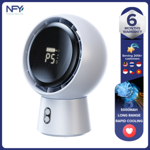 New Mini USB charging portable circulating fan 5000mAh super battery cell strong wind and high-speed fan timed desktop and office desktop fan