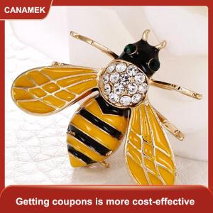 【CANAMEK 】 Women Delicate Little Bee Insect Crystal Rhinestone Pin Brooch Jewelry Accessory