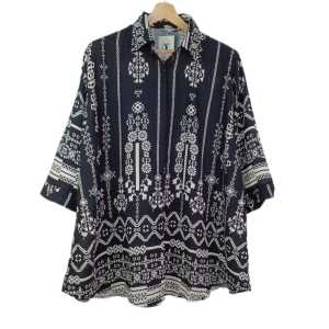 TUNIK KEMEJA JUMBO RAYON ABSTRAK ETNIK LD 130 CM SUPER BIG SIZE XXXXXL 5XL 4611#