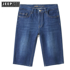 Jeep spirit 1941 estd mens denim shorts with a five piece length mens thin and loose fitting casual pants