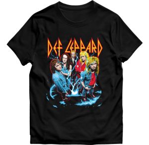 T-Shirt Kaos Musik Band DEF LEPARD Bahan 24s