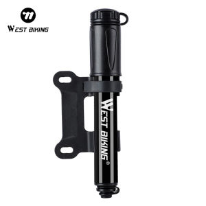 WEST BIKING Portable Bicycle Air Pump Alloy Mini Hand Mountain Bike Tire Inflator With Hose Schrader Presta Valve Cycling Pump Bicycle Accessories