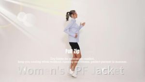 TACVASEN UPF 50+ Sun Protection Summer Shirts Womens Long Sleeve Shirts Full Zip Casual Jackets Zipper Pockets Golf Athlete Tops