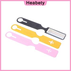 Heabety Simple Travel Luggage Bag Tags Holder Plastic Suitcase Name Address ID Label