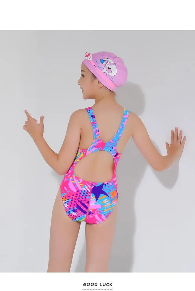 3-15Y) One Piece Design for Kids Girl Swimwear Swimsuits UPF 50+