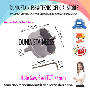 Hole Saw Besi TCT 75mm pembolong lubang