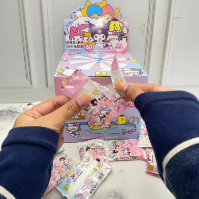 PENGHAPUS MISTERI BOX SANRIO GEPENG pengahapus pensil penghapus eraser perlengkapan atk sekolah COD