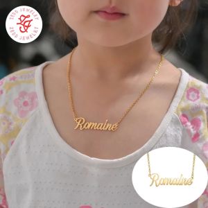 Kalung Nama - Zedd Jewelry: Warna Silver dan Emas Tahan Lama Anti Karat - Cantik Berkualitas Cocok Untuk Kado Hadiah - Romaine Necklace: Titanium 18K Gold Plated - COD Bayar Di Tempat