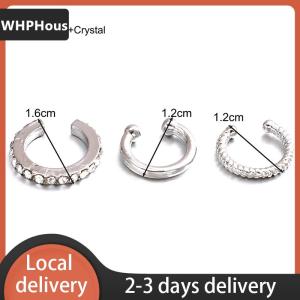 [COD] WHPHous Ship within 24 hours 3PCS Fashion Delicate Zircon Cute Ear Clips  Ear Cuff No  Earrings  Cartilage Ear Clip For Women Jewelry