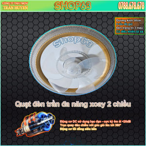 Quạt trần trang trí cao cấp - tích hợp đèn trần siêu đẹp có điều khiển từ xa (động cơ đồng DC 2 chiều quay với 6 cấp độ gió tiện dụng)