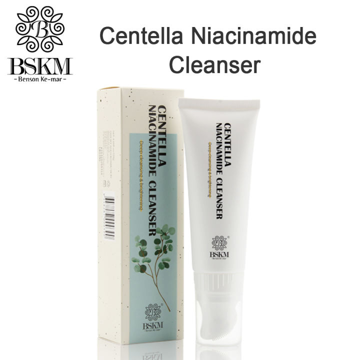 BSKM Cleanser Face Whitening Foam Face Wash Deep Cleansing & Brightening Cleansing Milk Centella Nicotinamide Refreshing Mild 120ml