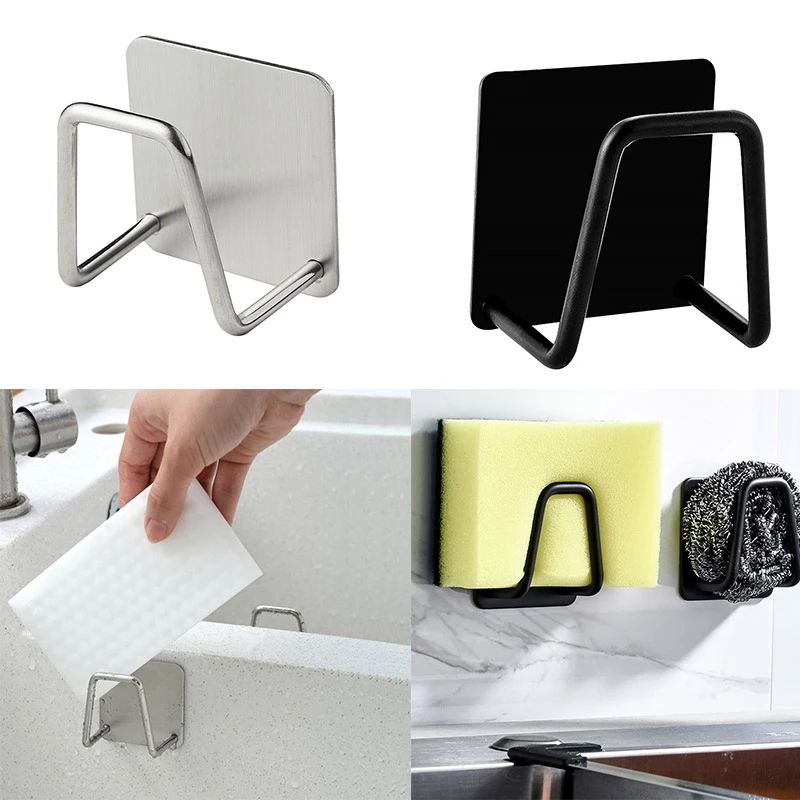Non-slip Sink Accessories Sponges Holder 304 Stainless Steel Drain Drying Rack Storage Organizer Multi Purpose