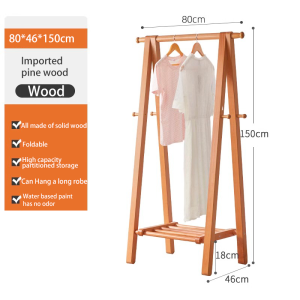 NAIJIA Solid Wood Clothes Rack Rak Baju Clothes Hanging Rack Cloth Hanger Stand Penyangkut Baju Cloth Rack Organizer