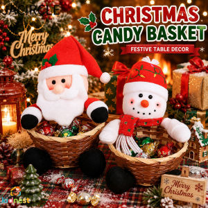 JACIRCLE Christmas Candy Storage Basket Santa Claus Xmas Decorations For Home Christmas Decor Ornament Gift