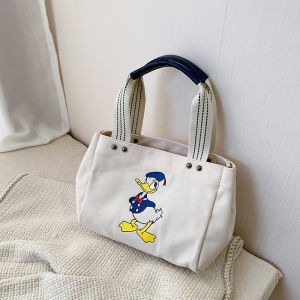Donald Duck cute cartoon woman fashion new simple portable tote bag large capacity canvas bags