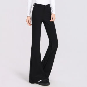 Fall/Winter Golf Clothing Womens Long Pants With A Fitted Design That Flatters The Figure and Has A Slightly Flared Shape. Fashionable High-end With A Stylish and Comfortable High-quality Black Premium Quality Sporty Look.