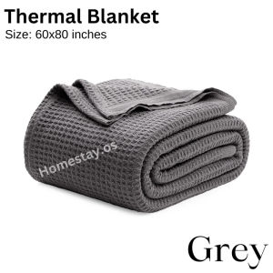 Thermal Blanket Single 60x80 inches Waffle weave 100% cotton Selimut Hospital Luxury Soft Cotton Selimut