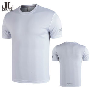 Luoke ชุดออกกำลังกายตาข่ายทรงหลวมสำหรับผู้ชายเสื้อยืดแห้งเร็วระบายอากาศดีโอเวอร์ไซส์สำหรับฝึกซ้อมวิ่ง