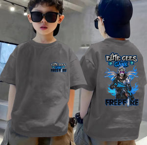 Baju Kaos Anak Free Fire Elite Cees Gank Versi SG Blue Flame Bahan Katun Combed 24s
