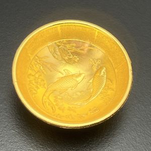 Wealth Ingots Bowl Baifu Goldfish Alloy Gold Bowl Ornament Craft Gold Ingot Container Wealth Attraction Photography Props
