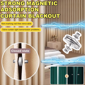 Stainless Steel Curtain Buckle Strong Magnetic Detachable Window Screen Close Magnet Button Holder Curtain Closure Clip