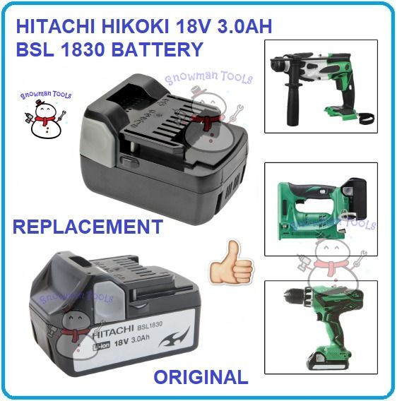 HITACHI HIKOKI 18V 3.0AH BSL1830 BATTERY BATERI SPARE PART ACCESSORY