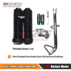 Paket Peninggi Shock Sonic 150R Bagian Depan dan Belakang TRG Variasi Tinggi 10 cm dan 7 cm