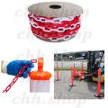 PVC Safety Plastic Chain Red/White Chain (6mm*25m) For Road Safety. 