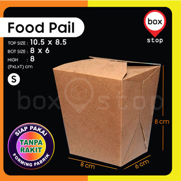 Food Pail - Tanpa Rakit - KRAFT COKLAT - S (50 pcs) | Lazada Indonesia