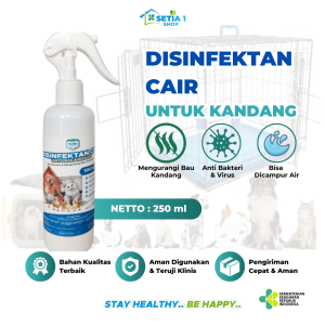 Spray Disinfektan Kandang Hewan Peliharaan KLINO CARE 250 ml Anti Bakteri Virus Bau Ramah Lingkungan