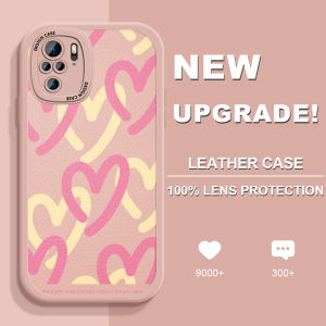 เคสสำหรับ Xiaomi Redmi Note 10/Redmi Note 10 5G เคสโทรศัพท์สำหรับเด็กผู้หญิง Slim Skin Feeling Cartoon Love Flower PU Leather Cover