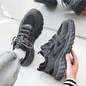 Autumn new style labor protection shoes mens breathable mesh shoes mens construction site work non-slip wear-resistant sports daddy shoes work shoes
