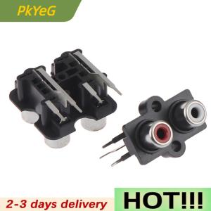 PkYeG 5Pcs 2/4 hole RCA Female Stereo audio Jack AV Audio input socket Connector