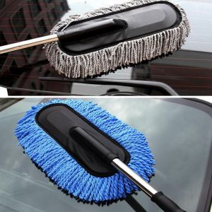 Cọ chổi dẹt nano lau chùi xe ô tô - chổi rửa xe hơi - chổi vệ sinh - chổi lau chuyên dụng chùi làm sạch xe - điều chỉnh được độ dài - Phụ Kiện Đồ Chơi Ô Tô Xe Hơi EUNOIA