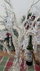 FunsLane 10 PCs Christmas Tree Decoration Crystal Ornaments Hanging Acrylic Christmas Snowflake Icicle Drop Crystal Ornaments