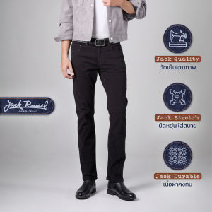 กางเกงยีนส์ผู้ชาย ทรงกระบอกเล็ก Jack Russel Klassik J-1161/4 Slim Fit Black