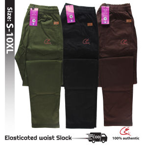 Unisex Elasticated Waist Plain Slack Pants S-10XL
