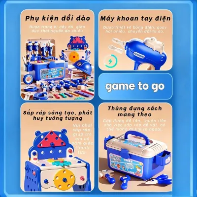 đồ chơi lắp ghép kỹ sư diy 152 chi tiết hộp đựng đồ chơi giáo dục phát triển tư duy vận động tinh cho bé 3 6 tuổi