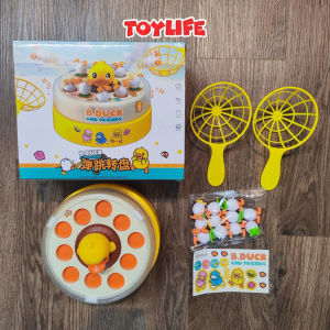 Đồ chơi hứng vịt nhảy kèm nhạc quay 360 độ vui nhộn trò chơi hứng vịt vàng thông minh máy bắn vịt luyện phản xạ TOYLIFE