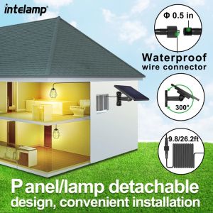 Intelamp Long Battery Life 4000mAh Solar Pendant Lights Indoor & Outdoor Hanging Shed Light For Garden Terrace Balcony Pavilion Outdoor Lighting