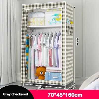 ORDNEVO Easy to assemble wardrobe Zipper Wardrobe Multifunctional Simple Clothe Portable Modern Fabric Wardrobe