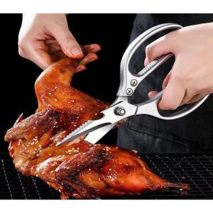 Professional Stainless Steel Kitchen Scissors Aluminum Alloy Handle Heavy-Duty Multipurpose Cutters for Chicken Bones Meat Fish