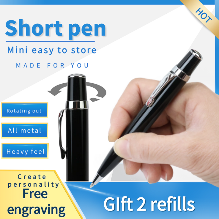 Short rotary metal Roller ballpoint pen Cute Mini Pocket pen 1 Pen And ...