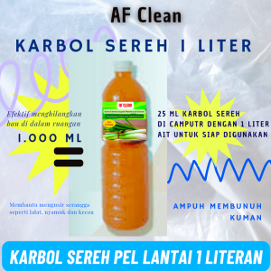 Karbol Sereh pel lantai Refil 1000ml AF Clean / Karbol Sereh pembersih lantai 1 Liter