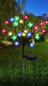 Solar Star Bubble Tree Stake Lights IP65 Waterproof 8Modes ChristmasDecor for Patio Lawn Garden
