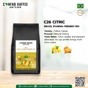 เมล็ดกาแฟคั่ว Brazil Ipanema Premier CRU GOLD C26 Citric - ขนาด 100 กรัม